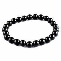 Black Obsidian Bead Bracelet